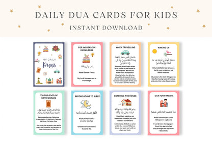 Kids Dua Cards-printable digital cards